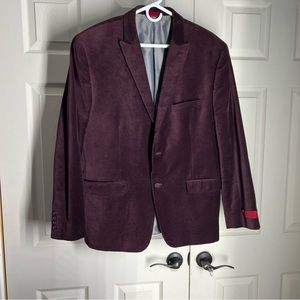 Alfani men’s 46R coat blazer in maroon velvet